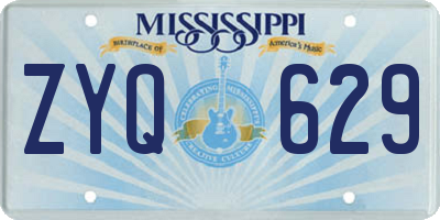MS license plate ZYQ629