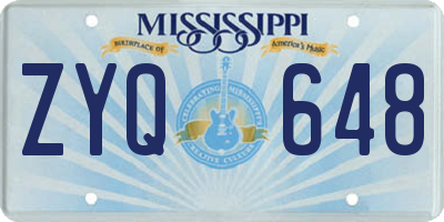 MS license plate ZYQ648