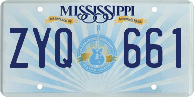 MS license plate ZYQ661