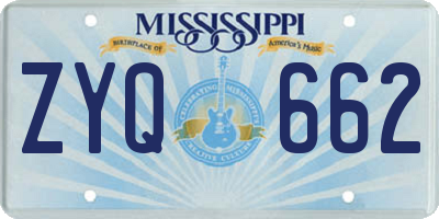 MS license plate ZYQ662