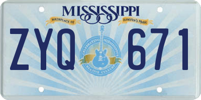 MS license plate ZYQ671