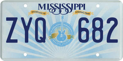 MS license plate ZYQ682