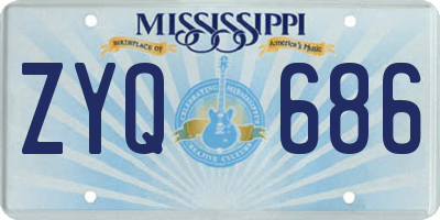 MS license plate ZYQ686