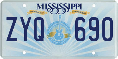 MS license plate ZYQ690