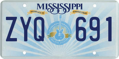 MS license plate ZYQ691
