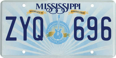 MS license plate ZYQ696