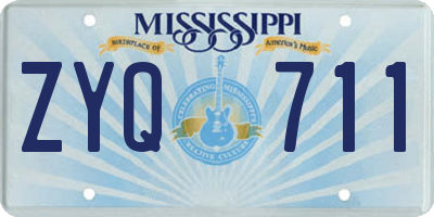 MS license plate ZYQ711