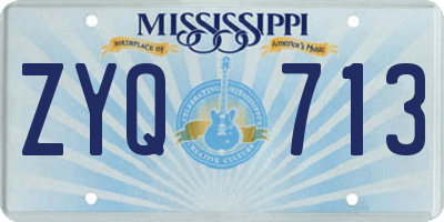 MS license plate ZYQ713