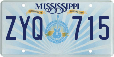MS license plate ZYQ715