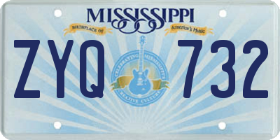 MS license plate ZYQ732