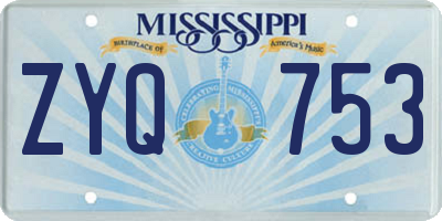 MS license plate ZYQ753