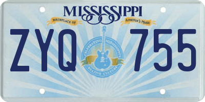MS license plate ZYQ755
