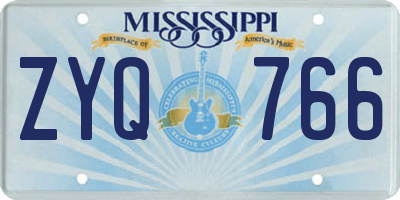 MS license plate ZYQ766