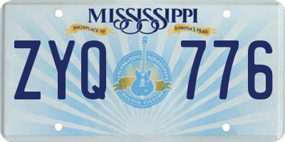 MS license plate ZYQ776