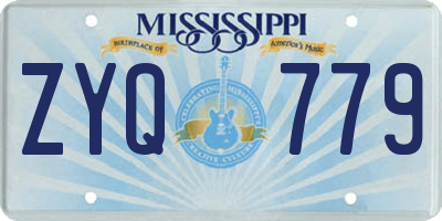 MS license plate ZYQ779