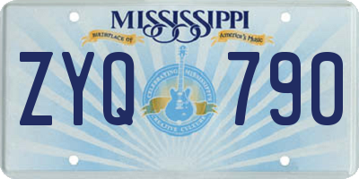 MS license plate ZYQ790