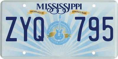 MS license plate ZYQ795