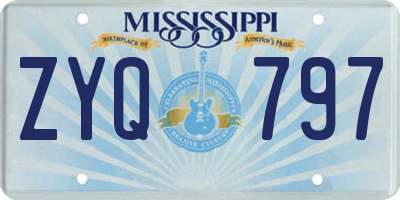 MS license plate ZYQ797