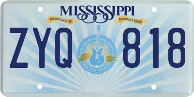 MS license plate ZYQ818