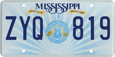 MS license plate ZYQ819