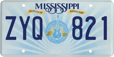 MS license plate ZYQ821