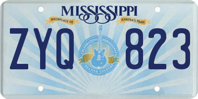 MS license plate ZYQ823