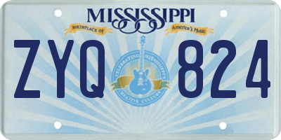 MS license plate ZYQ824