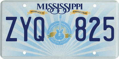 MS license plate ZYQ825