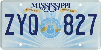 MS license plate ZYQ827