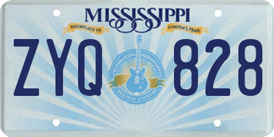 MS license plate ZYQ828