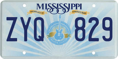 MS license plate ZYQ829