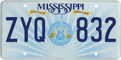 MS license plate ZYQ832