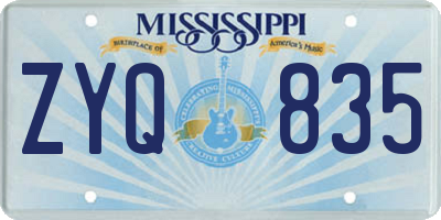 MS license plate ZYQ835