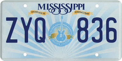 MS license plate ZYQ836