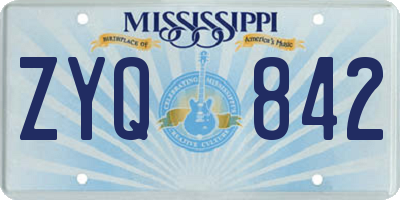 MS license plate ZYQ842
