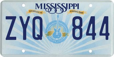 MS license plate ZYQ844
