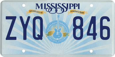 MS license plate ZYQ846