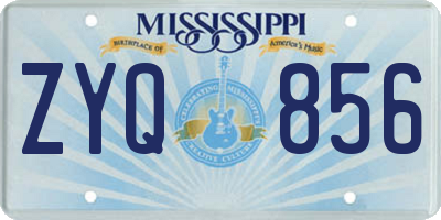 MS license plate ZYQ856