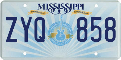 MS license plate ZYQ858