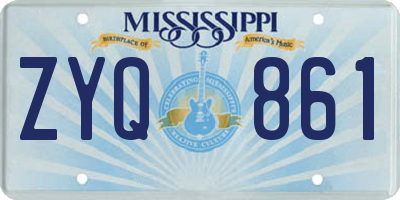 MS license plate ZYQ861