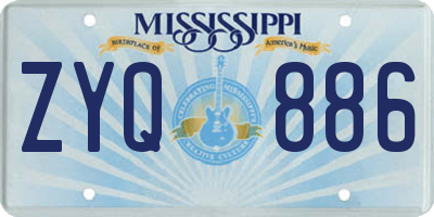 MS license plate ZYQ886