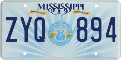 MS license plate ZYQ894