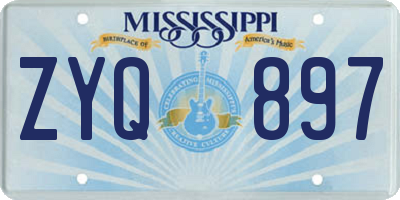 MS license plate ZYQ897