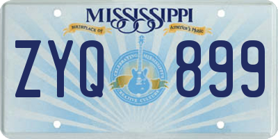 MS license plate ZYQ899