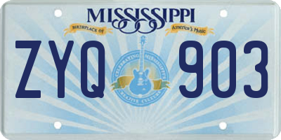 MS license plate ZYQ903