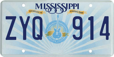 MS license plate ZYQ914