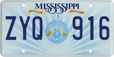 MS license plate ZYQ916