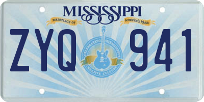 MS license plate ZYQ941