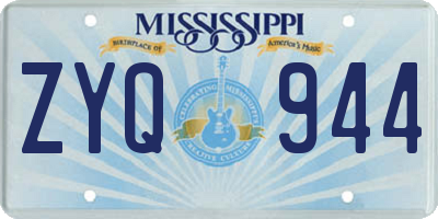 MS license plate ZYQ944