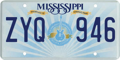 MS license plate ZYQ946